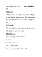 Đại số lớp 9 - Tiết 34,35: KIỂM TRA HỌC KỲ pps