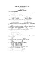 ĐỀ THI THỬ TRẮC NGHIỆM ĐẠI HỌC MÔN HÓA HỌC ĐỀ SỐ 10 pptx