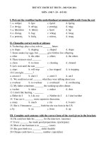 THỬ SỨC TRƯỚC KỲ THI TN – ĐH NĂM 2011 MÔN: ANH VĂN - ĐỀ 011 ppt