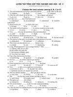 LUYỆN TẬP TỔNG HỢP TRẮC NGHIỆM ANH VĂN - SỐ 4 ppsx