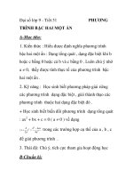 Đại số lớp 9 - Tiết 51 TRÌNH BẬC HAI MỘT ẨN A-Mục tiêu: PHƯƠNG 1. Kiến pps