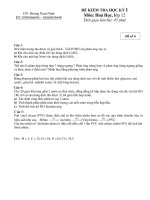 ĐỀ KIỂM TRA HỌC KỲ I Môn: Hoá Học lớp 12 - Đề số 6 docx