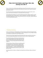 Giáo trình hình thành cách thực hiện việc backup cho dân IT phần 1 pdf