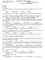 ĐỀ KIỂM TRA CHẤT LƯỢNG MÔN HÓA LỚP 12 (A +B) Mã đề 185 doc