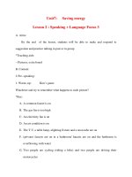 Giáo án Tiếng Anh lớp 10: Unit7: Saving energy Lesson 2 : Speaking + Language Focus ppsx
