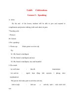 Giáo án Tiếng Anh lớp 10: Unit8: Celebrations Lesson 2 : Speaking pps