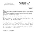 ĐỀ KIỂM TRA HỌC KỲ I Môn: Hoá Học - Đề số 5 pps