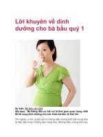 Lời khuyên về dinh dưỡng cho bà bầu quý 1 pptx