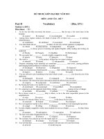 ĐỀ THI DỰ KIẾN ĐẠI HỌC NĂM 2011 MÔN: ANH VĂN - ĐỀ 7 pot