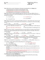 ĐỀ KIỂM TRA I TIẾT 12A. MÔN: VẬT LÍ MÃ ĐỀ: 3050000 pot