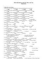 Đề thi mẫu Đại học năm 2011 Môn: Anh Văn Mẫu đề 021 pps