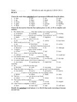 Đề kiểm tra anh văn giữa kỳ 1(2010- 2011) - Đề số 6 pdf