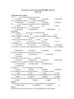 Kiểm tra cuối kỳ năm 2010-2011 Môn: Anh Văn - Mã 279 potx