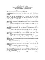 ĐỀ KIỂM TRA 1 TIẾT MÔN: HÓA HỌC LỚP 12:( BAN KHXH&NV) pptx