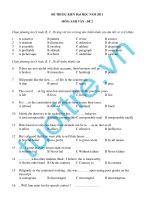 ĐỀ THI DỰ KIẾN ĐẠI HỌC NĂM 2011 MÔN: ANH VĂN - ĐỀ 2 ppt