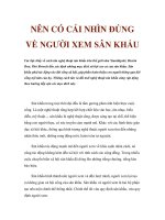 NÊN CÓ CÁI NHÌN ĐÚNG VỀ NGƯỜI XEM SÂN KHẤU ppt
