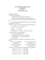 ĐỀ THI THỬ TRẮC NGHIỆM ĐẠI HỌC MÔN HÓA HỌC ĐỀ SỐ 15 doc