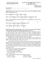 ĐỀ THI THỬ TỐT NGHIỆP THPT 2011 (LẦN 3) MÔN TIẾNG ANH - Mã đề thi 140 docx