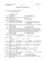 KIỂM TRA 1 TIẾT MÔN HOÁ 11A - MÃ ĐỀ: 019 potx