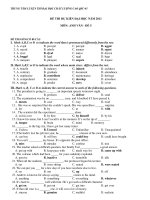 ĐỀ THI DỰ KIẾN ĐẠI HỌC NĂM 2011 MÔN: ANH VĂN - ĐỀ 5 ppt