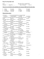 The First Term English Test Time: 45 minutes No: 121 ppt