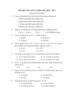 ĐỀ KIỂM TRA CHẤT LƯỢNG HÓA HỌC - ĐỀ 4 potx
