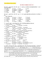 ĐỀ TRẮC NGHIỆM ANH VĂN 1 potx