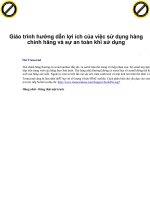 Giáo trình hướng dẫn lợi ích của việc sử dụng hàng chính hãng và sự an toàn khi sử dụng phần 1 ppt