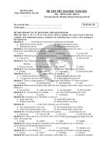 ĐỀ THI THỬ ĐẠI HỌC NĂM 2011 Môn : TIẾNG ANH pptx