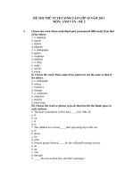 ĐỀ THI THỬ TUYỂN SINH VÀO LỚP 10 NĂM 2011 MÔN: ANH VĂN - ĐỀ 2 pps