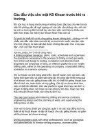 Các đầu việc cho một KS Khoan trước khi ra trường ppsx