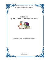 BÀI GIẢNG QUẢN LÝ SẢN XUẤT NÔNG NGHIỆP - BÀI 1 docx