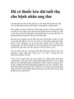 Đã có thuốc kéo dài tuổi thọ cho bệnh nhân ung thư pptx