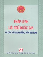 Pháp lệnh lưu trữ Quốc gia và các văn bản hướng dẫn thi hành part 1 pptx