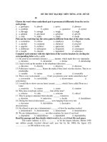 ĐỀ THI THỬ ĐẠI HỌC MÔN TIẾNG ANH - ĐỀ SỐ 10 pps