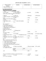 ĐỀ THI ANH VĂN KHỐI 12 - LẦN 3 pps