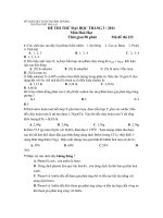 ĐỀ THI THỬ ĐẠI HỌC THÁNG 3 / 2011 Môn Hoá Học - Mã đề thi 123 pdf