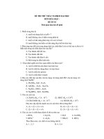 ĐỀ THI THỬ TRẮC NGHIỆM ĐẠI HỌC MÔN HÓA HỌC ĐỀ SỐ 18 potx