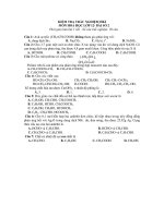 KIỂM TRA TRẮC NGHIỆM HKI MÔN HOÁ HỌC LỚP 12- BÀI SỐ 2 potx