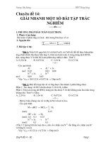 Chuyên đề 14: GIẢI NHANH MỘT SỐ BÀI TẬP pps