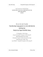 Tìm hiểu thực trạng quản lý và xử lý chất thải rắn sinh hoạt tại huyện lục ngạn, tỉnh bắc giang