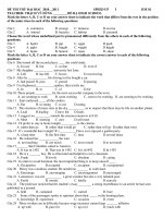 ĐỀ THI THỬ ĐẠI HỌC 2010__2011 SPEED UP I IOE 01 ppt