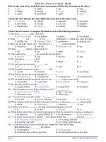 KIỂM TRA ANH VĂN CUỐI KỲ - ĐỀ 002 pdf