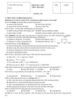 KIỂM TRA 1 TIẾT MÔN : HOÁ HỌC ppt