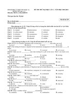 ĐỀ THI THỬ ĐẠI HỌC LẦN 3 - NĂM HỌC 2010-2011 Môn thi: TIẾNG ANH, KHỐI D docx