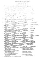 ĐỀ THI DỰ KIẾN ĐẠI HỌC NĂM 2011 MÔN: ANH VĂN - ĐỀ 4 potx