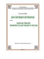 Nguồn gốc, tính chất, thành phần của chất thải rắn và nguy hại