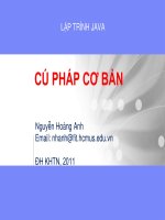 LẬP TRÌNH JAVACÚ PHÁP CƠ BẢN potx