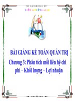 Bài giảng kế toán quản trị_Chương 3: Phân tích mối liên hệ chi phí - khối lượng - lợi nhuận pps