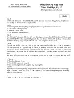 ĐỀ KIỂM TRA HỌC KỲ I Môn: Hoá Học lớp 12 - Đề số 2 docx